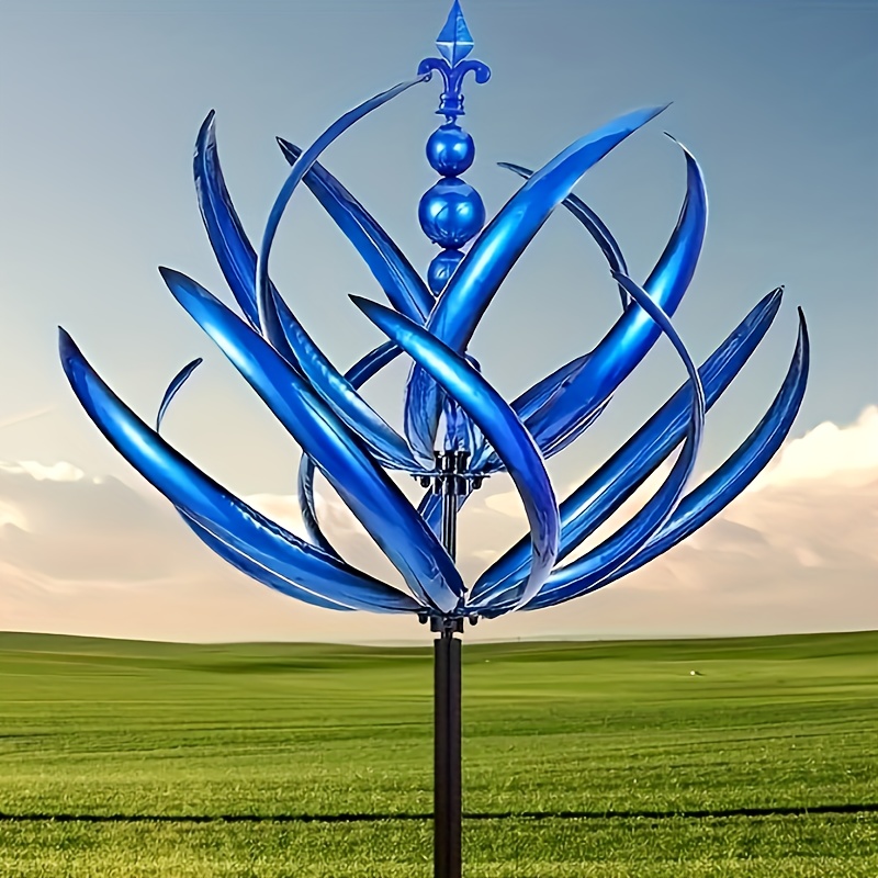 [1pc Rotating Metal Wind Spinner] 1pc Metal Wind Spinner - Rotating Garden & Yard Decor, No Battery Needed, Outdoor Ornament, La