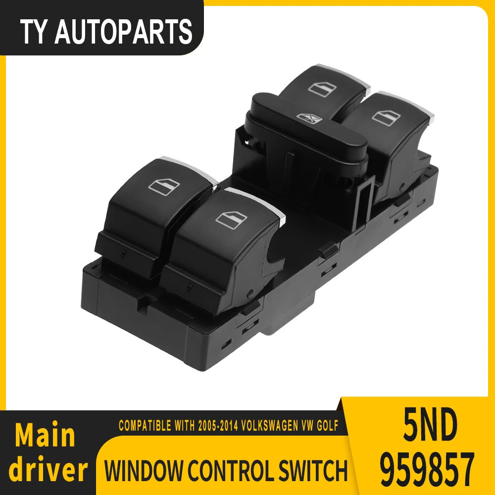 Botão de controle do interruptor mestre da janela elétrica 5nd959857 para vw jetta tiguan golf gti mk5 mk6 passat b6 cc seat leon mk2 5nd 959 857