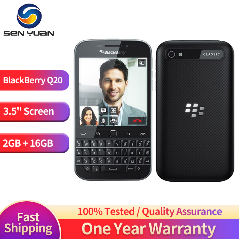 Desbloqueado BlackBerry Classic Q20 Teléfono móvil Original 4G 8MP WIFI 3.5 " 16G ROM Smartphone BlackBerry Q20
