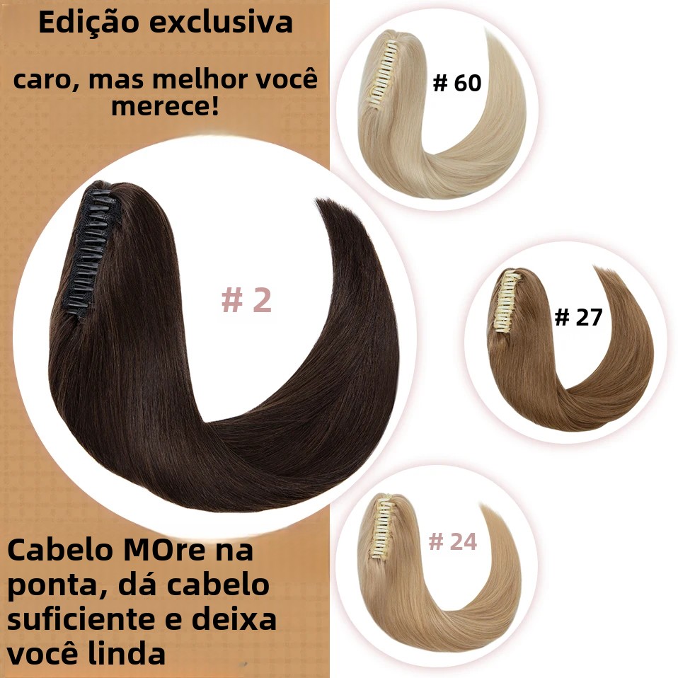 S-noilite 120g clipe em rabo de cavalo extensão do cabelo humano 20 Polegada cauda natural peruca para mulheres grosso cabelo falso rabo de cavalo loiro