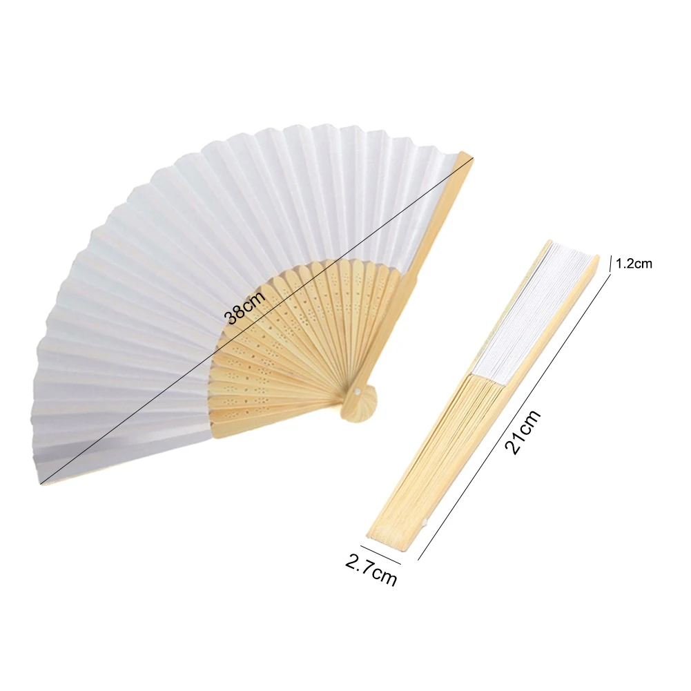 1-50PCS Papier Bamboe Opvouwbare Handventilator Bruiloft Gepersonaliseerde Fans Party Decor Art Craft DIY Opvouwbare ventilator voor Bruiloft Decor