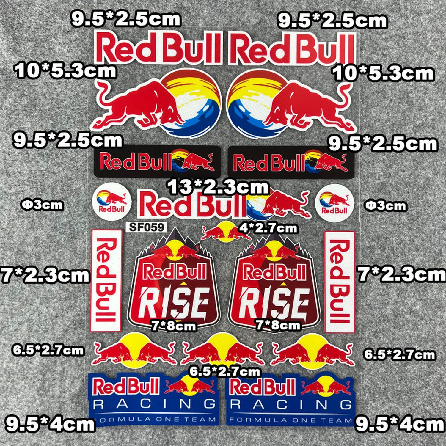 Motorcycle Red Bull Sticker Logo Car Motorcycle Body Fuel Tank Helmet Decal Reflective Waterproof Decoration
