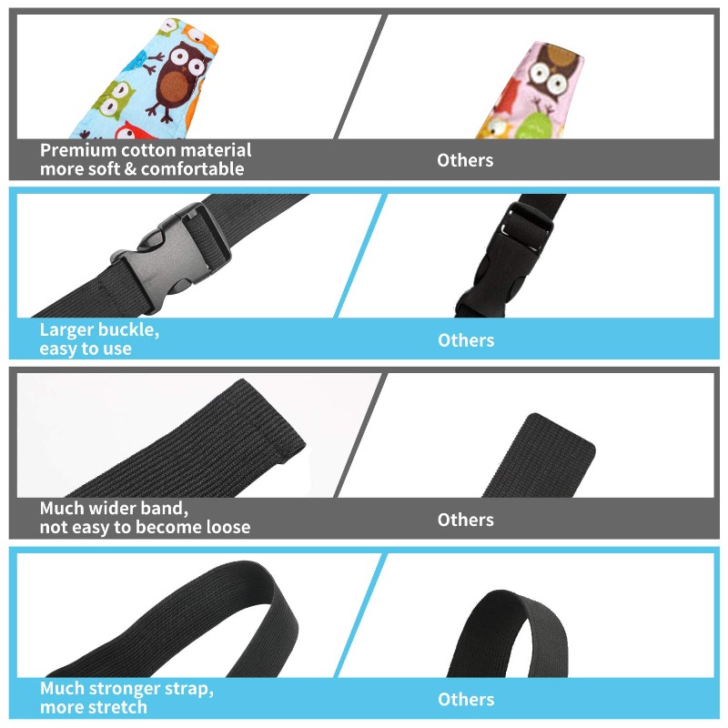 Suporte de cabeça de bebê para assento de carro, tiras de cabeça para crianças pequenas, alívio de pescoço infantil, alça de encosto de cabeça para carrinho