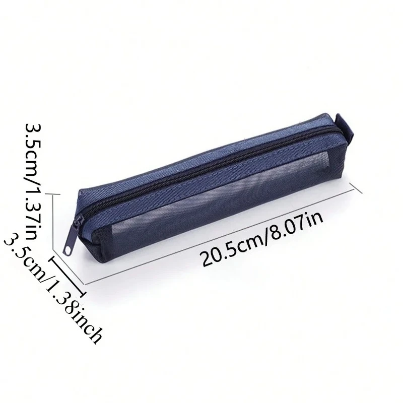 1pc astuccio in rete custodia per esami astuccio portatile astuccio multifunzionale quadrato per cancelleria astuccio per matite materiale scolastico
