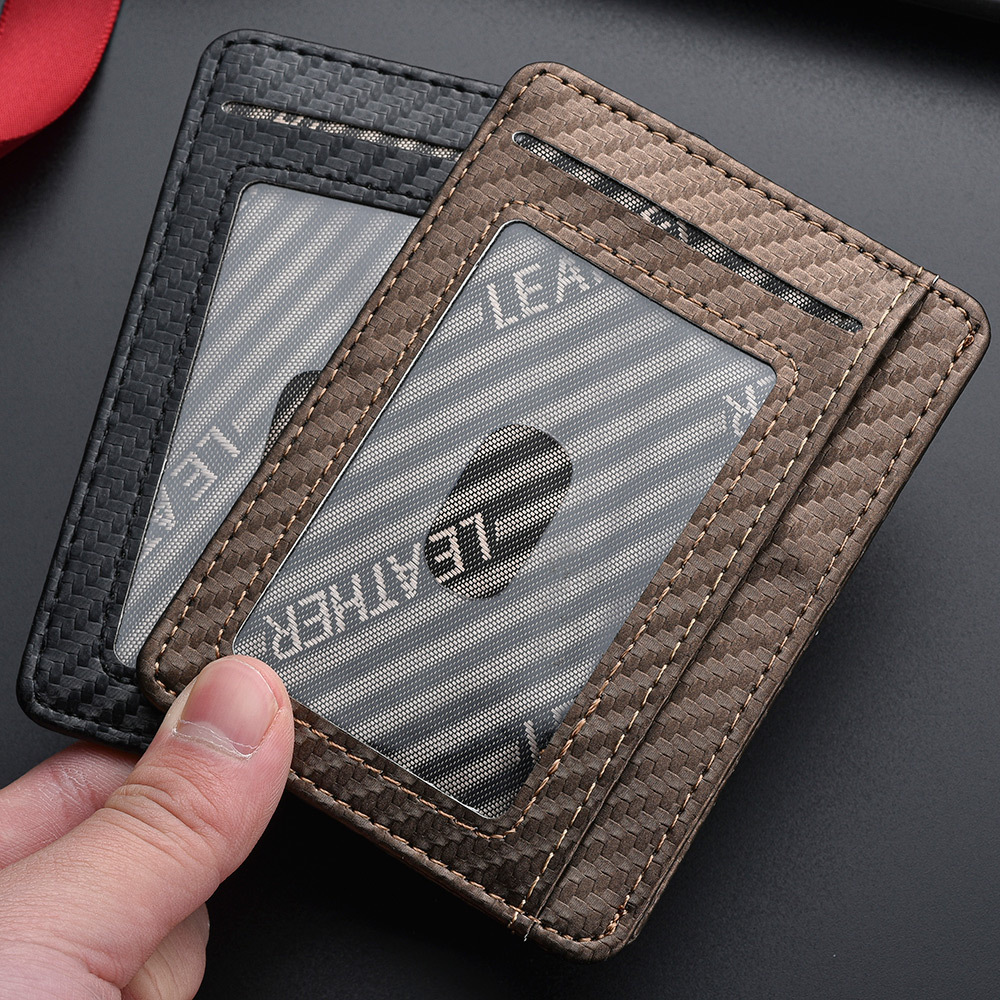 Carteiras masculinas finas e minimalistas com bolso frontal RFID com bloqueio de porta cartão de crédito carteiras de couro portáteis