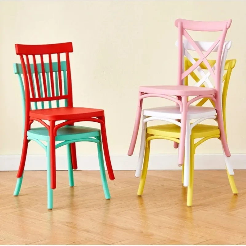5PCS Children Windsor Plastic Chair Home Dining Chair Plastic Back Children Outdoor Party Chair Living Room Chairs  Стул עגלות