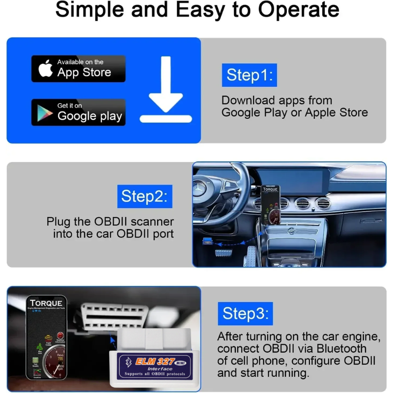 2025 Mini ELM327 V1.5/V2.1 Bluetooth OBD2 Scanner Code Reader Auto Diagnostische Hulpmiddelen Controleer Motor Fout Detector 16 PIN Adapter