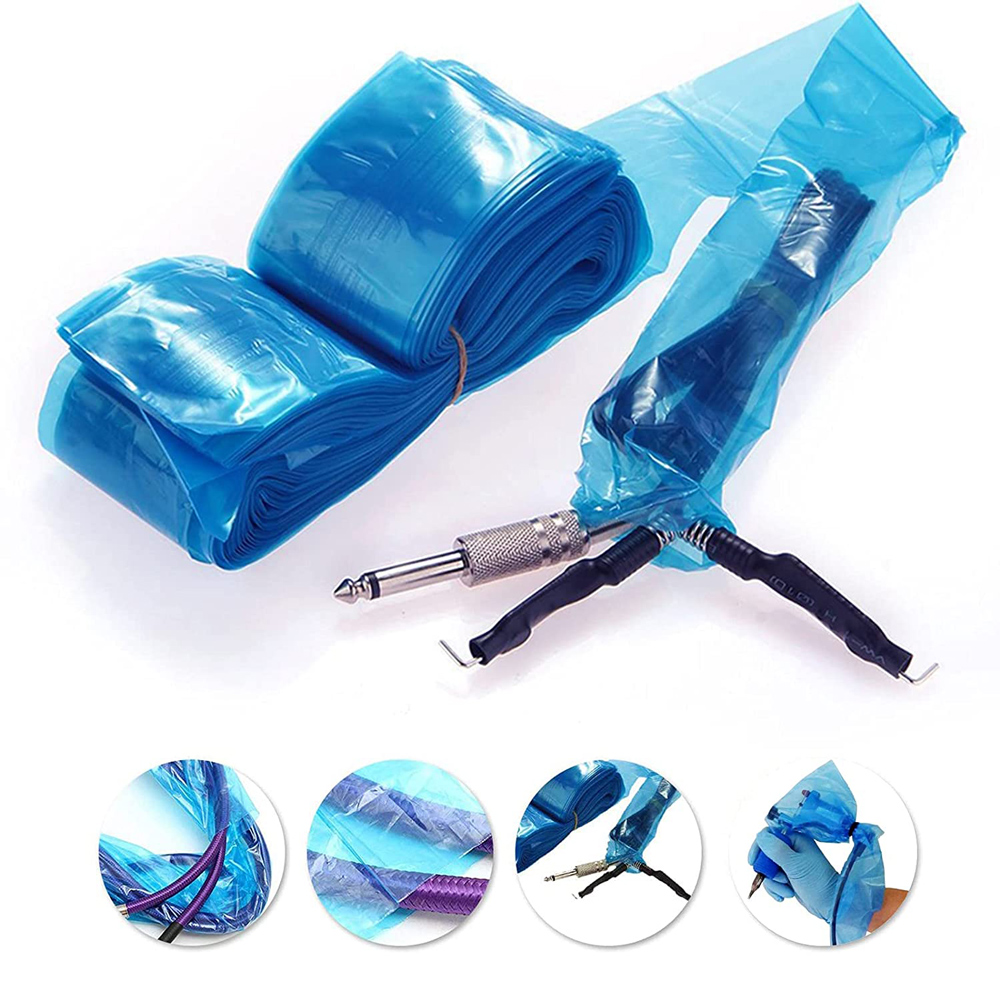 100 Uds. De fundas desechables para cables con Clip para tatuaje, suministro de bolsas, bolsas de protección para máquinas de tatuaje, accesorios para tatuajes, plástico médico