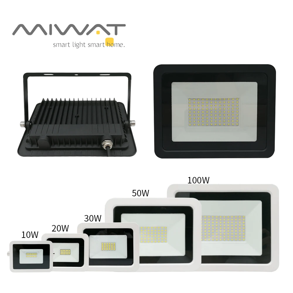 LED Flood Light 10W 20W 30W 50W 100W AC 220V Reflector Spotlight Street Light Wall Lamp IP68 Waterproof Outdoor Garden Lighting
