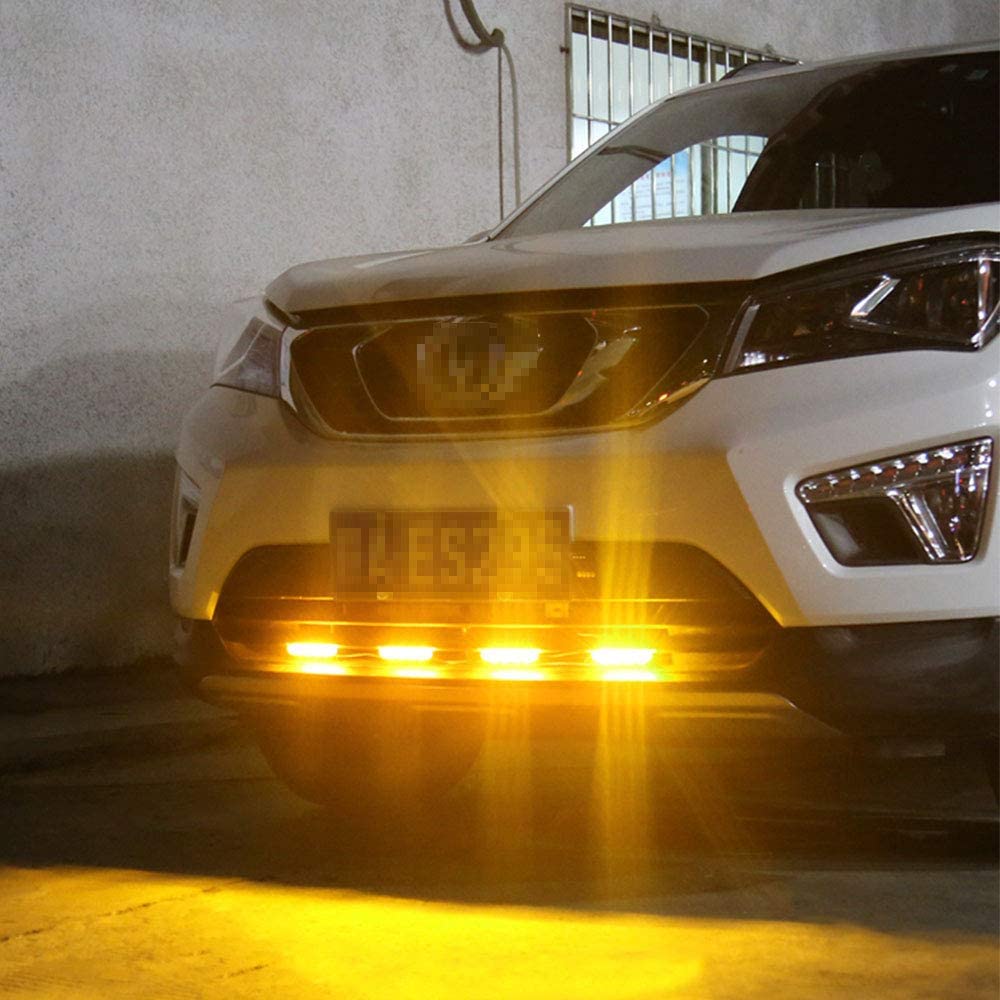3 Đèn LED Xe Hơi Ô Tô Lưới Tản Nhiệt Trước Nhấp Nháy Cảnh Sát Đèn Flash Đèn Cảnh Báo Xanh Đỏ Vàng Xe Cứu Hộ Khẩn Cấp Flasher Tín Hiệu Ánh Sáng