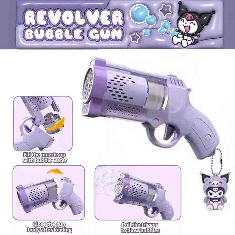 MINISO Pistola per Bolle Elettrica Giocattolo per Bambini Macchina per Bolle Soffiatore Automatico di Sapone con Luce Giochi di Festa Estivi All'aperto Regalo per Bambini