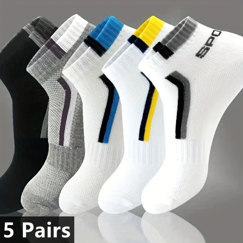 10 pares de calcetines tobilleros de alta calidad para hombre, calcetines deportivos de algodón transpirables, calcetines de malla informales atléticos de verano de corte fino corto Sokken talla 38-48