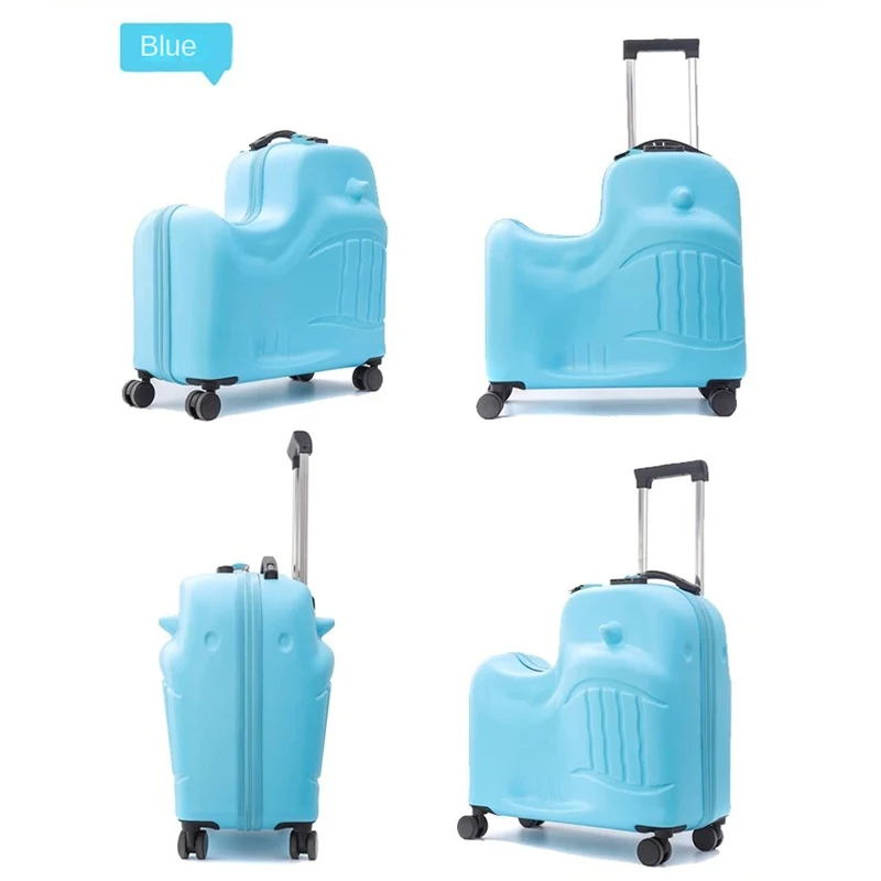 กระเป๋าเดินทางล้อลากขนาด20 "24" สำหรับเด็กอลูมิเนียมอัลลอยด์ลากได้