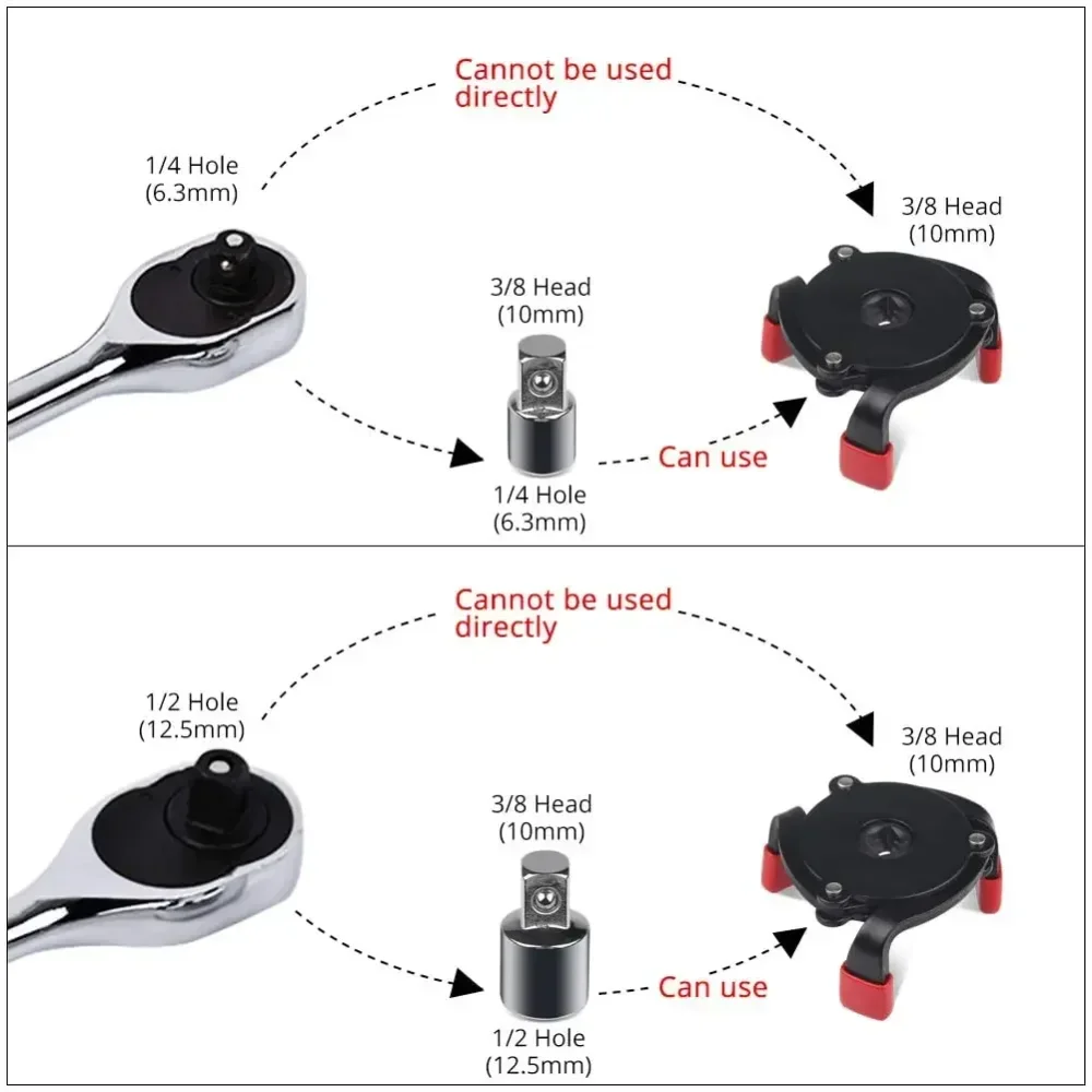 Uniwersalny, wysokiej jakości trójszczękowy narzędzie do demontażu filtra oleju, narzędzie do usuwania filtra oleju do samochodów.