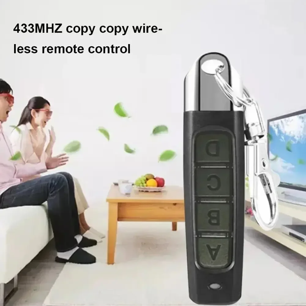 Replicador de llaves de coche, llavero de 433MHz, Control remoto, duplicador de código ABCD de 4 canales, clon de abridor de puerta/puerta de garaje