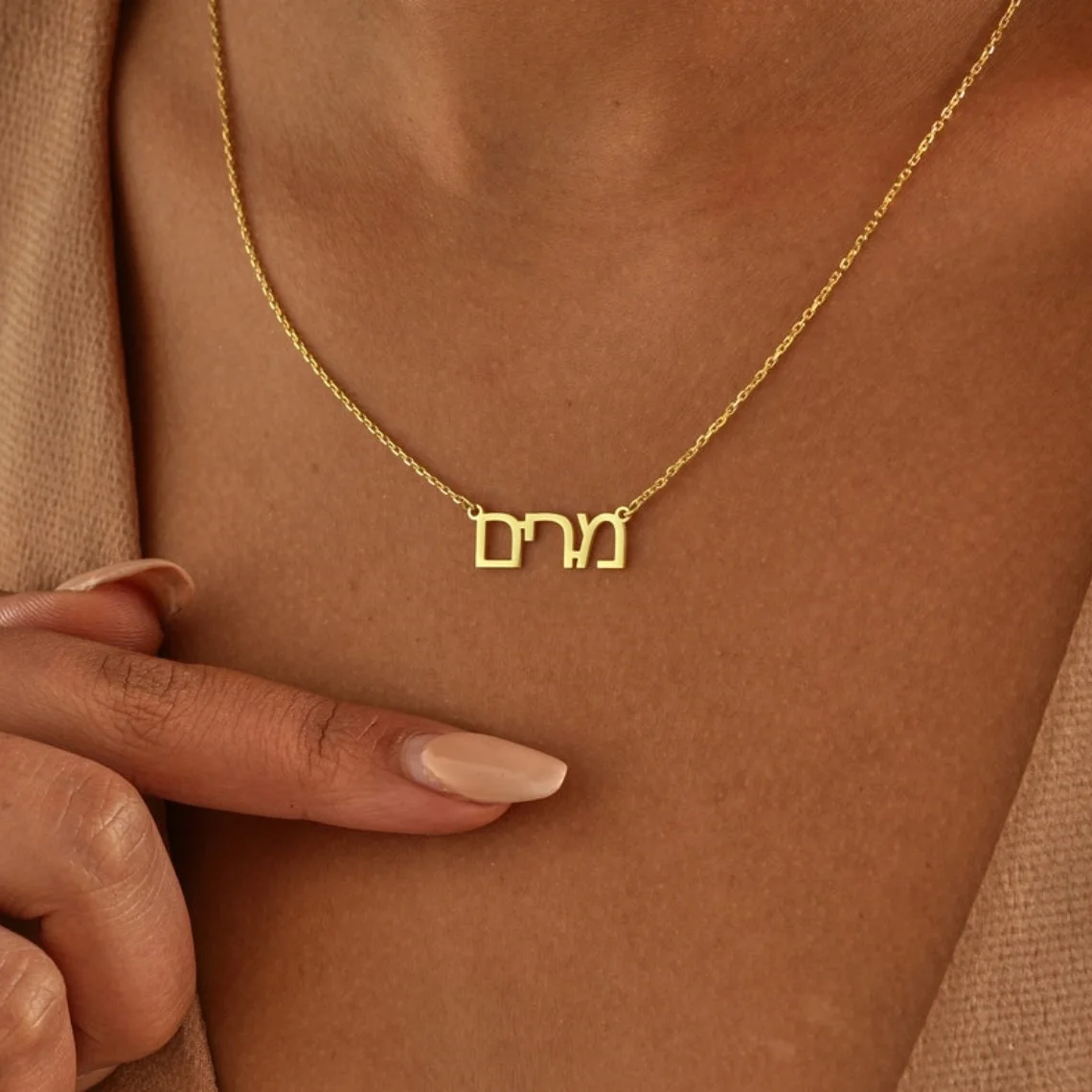Aangepaste Hebreeuwse Naam Kettingen Voor Vrouwen Gepersonaliseerde Hebreeuwse Hanger Naam Ketting Roestvrij Stalen Ketting Kerst Sieraden Bff