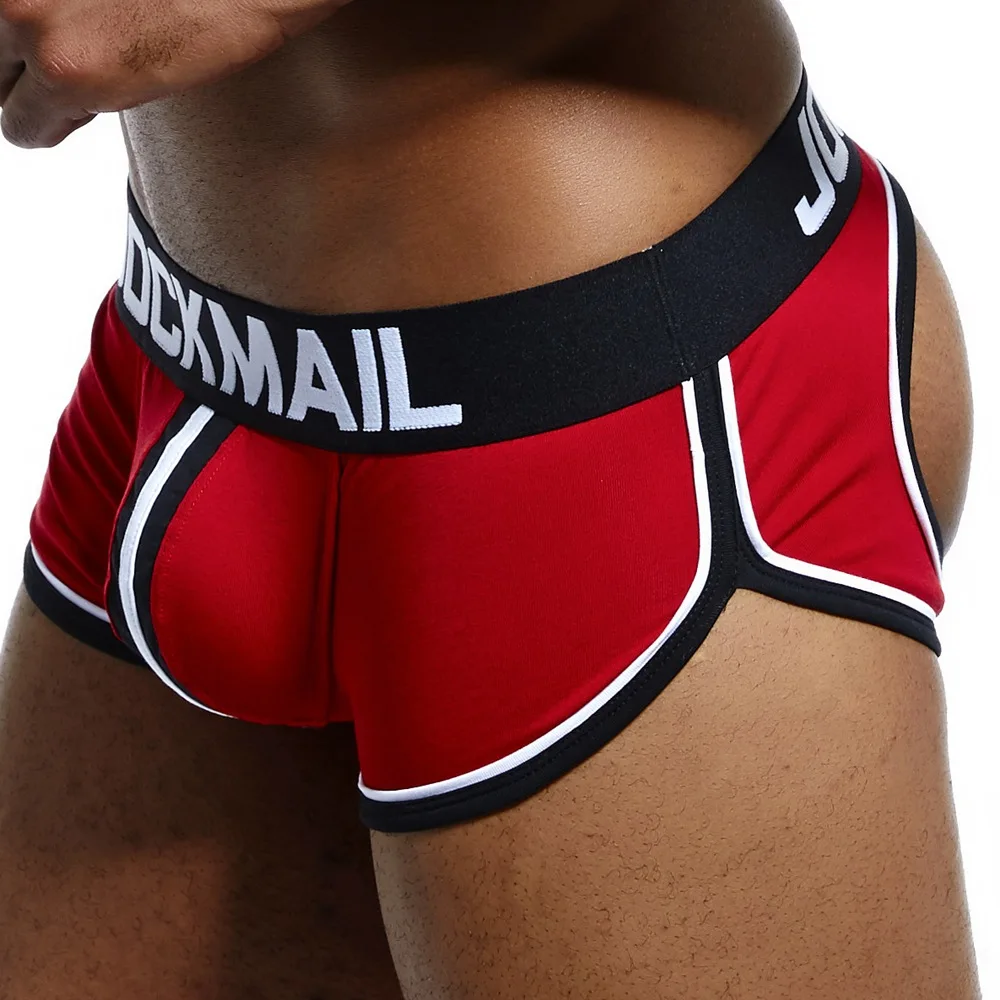 Marca JOCKMAIL, ropa interior para hombre, Boxer shorts con espalda descubierta, glúteos, algodón, Sexy, espalda abierta, ropa interior para hombre Gay, suspensorio, cuecas, maletero sissy