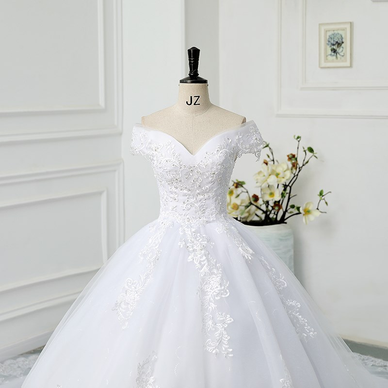 Maria Novia Off-the-shoulder prinses lieverd trouwjurk voor vrouwen glitter mouwloos 2025, vintage bruid bruids aangepast