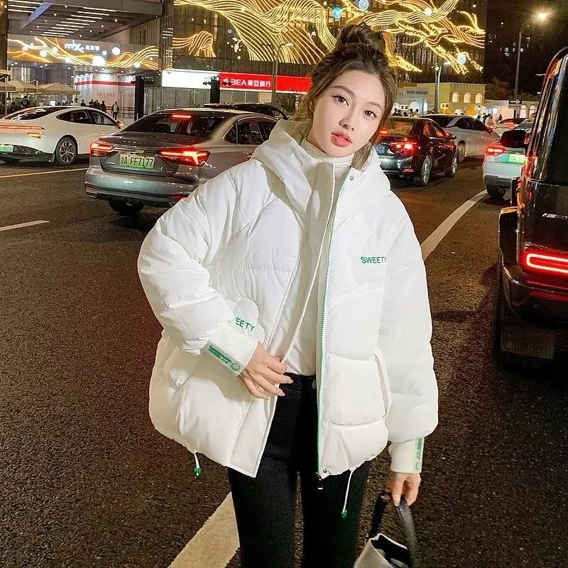 เสื้อคลุมขนเป็ดแขนยาวสำหรับผู้หญิง, แจ็คเก็ตฤดูหนาวใหม่2024