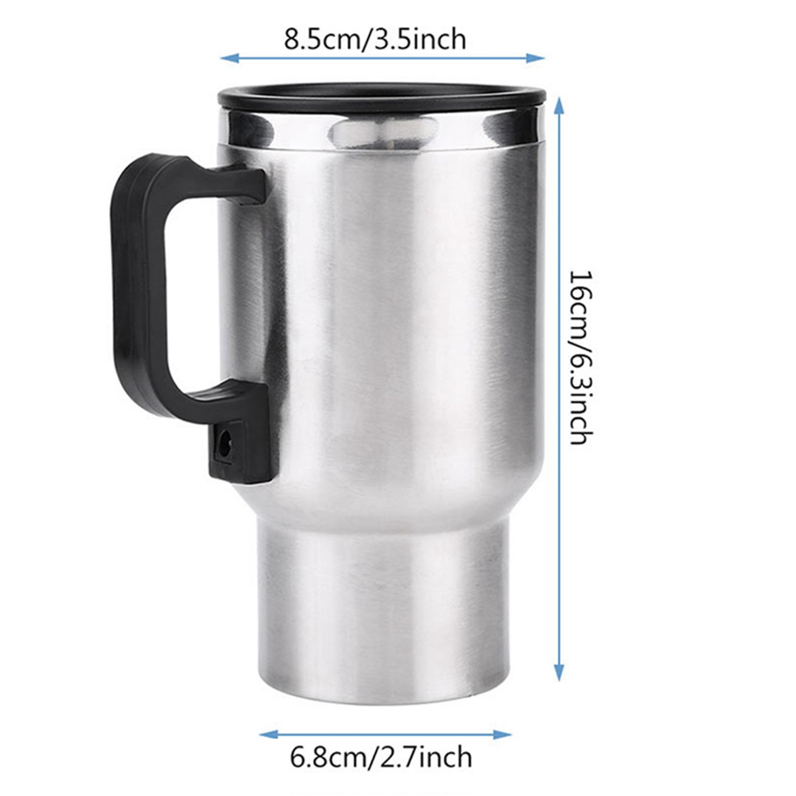 シガレットライタープラグ付き加熱カップ,電気加熱カップ,ステンレス鋼トラベルケトル,温水サーモカップ,12v,450ml