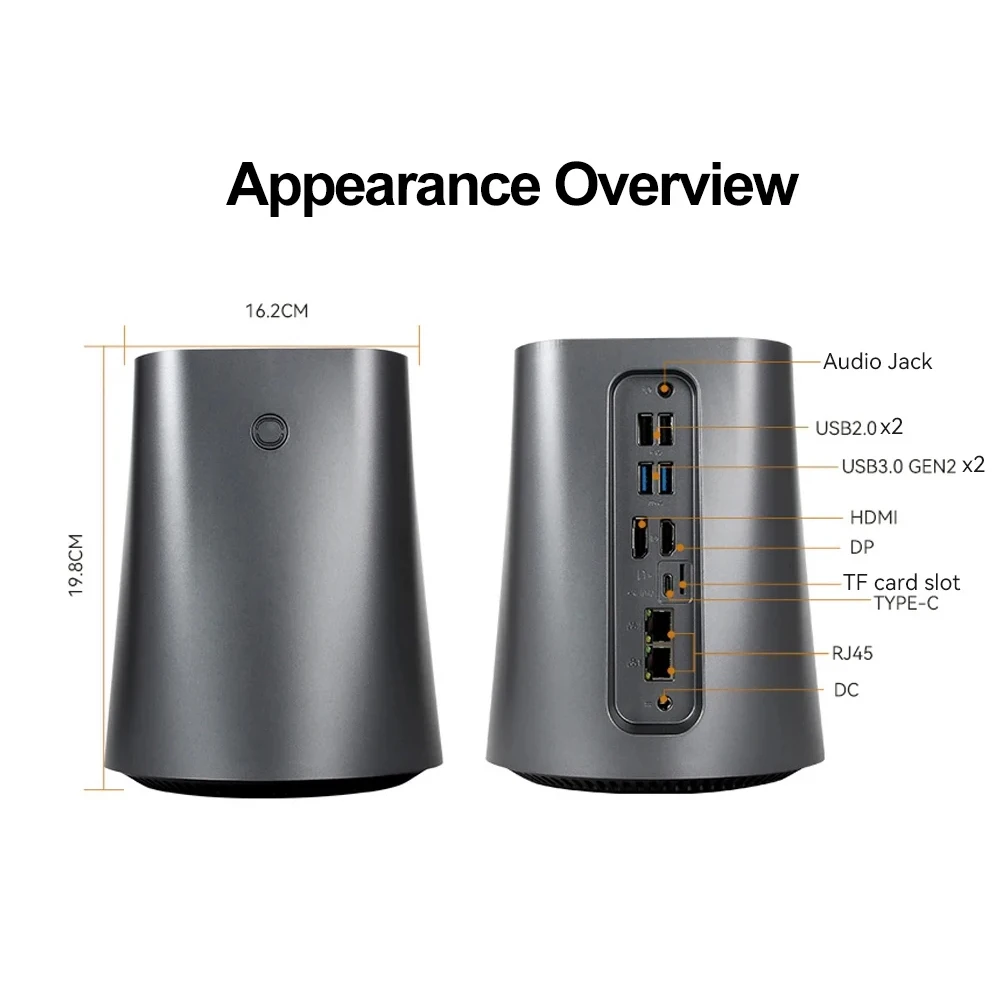 AOOSTAR WTR R7 5825U Mini PC 2-Bay NAS Ryzen 2x 2.5/3.5inch HDD RAID 8-Core WiFi6 Dual 2.5G LAN Virtualization/4K for PC/Tablet