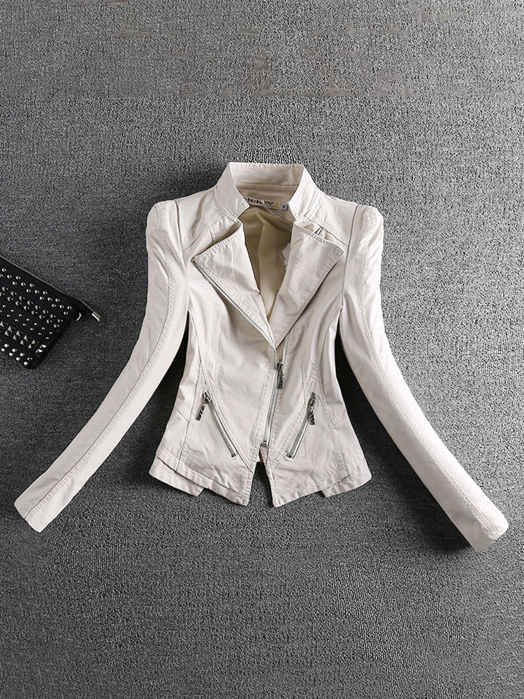 Lautaro Frühling Herbst Kurze Schwarz Licht Weiche Kunstleder Biker Jacken für Frauen Lange Sleeve Zipper Luxus Designer Mode