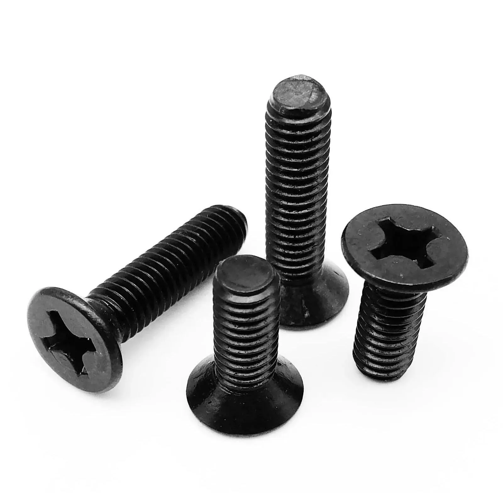 50/100/200 Uds M1 M1.2 M1.4 M1.6 M2 M2.5 M3 M4 tornillo de cabeza avellanada plana Phillips empotrado cruzado GB819 acero al carbono negro