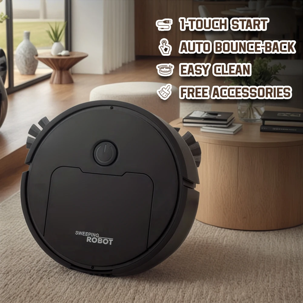 Robot de barrido automático, fregona al vacío para el hogar, perezosa, inteligente, modo nocturno, diseño fino, máquina de barrido tres en uno