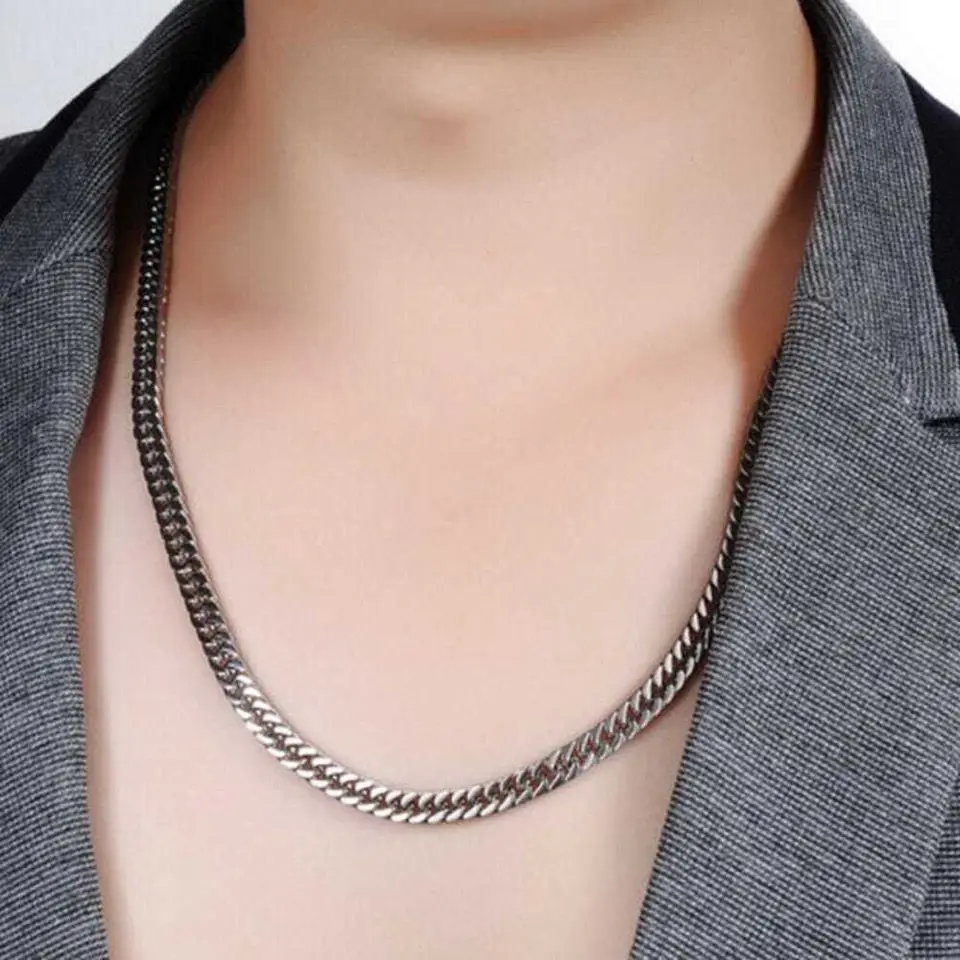 EDC ผู้ชายไทเทเนียมเหล็กสร้อยคอแฟชั่น Punk เครื่องประดับ Byzantine Boy Gadgets คิวบาสไตล์ Cool ผู้หญิงสาวของขวัญ