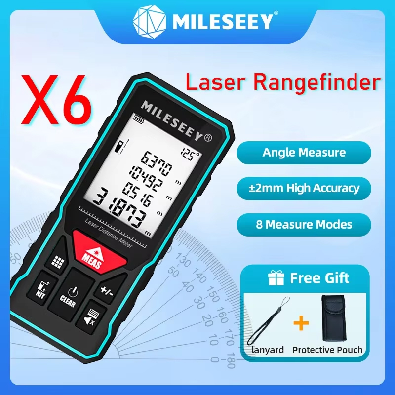 MINI medidor de distancia láser Mileseey X5 X6, telémetro portátil, medida de Trenas, ángulo preciso, cálculo para construcción