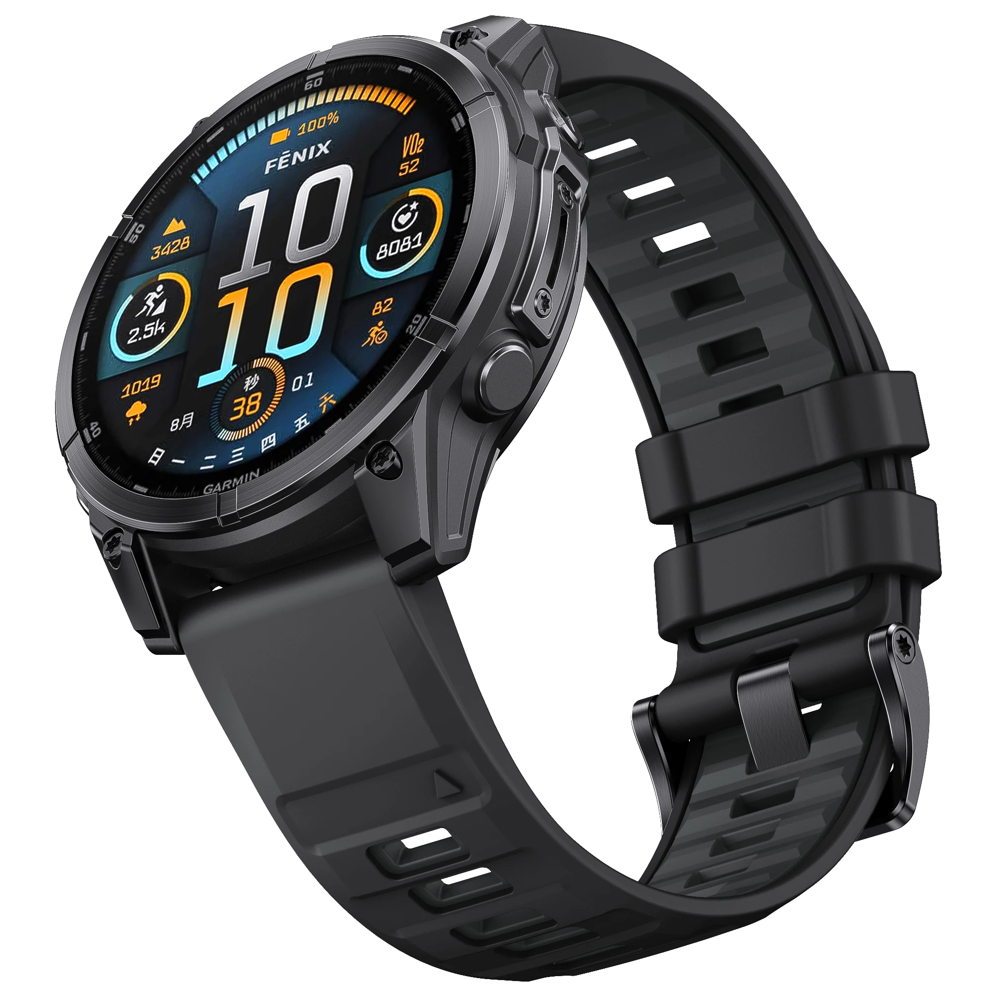 Quick Fit 26 มม.สายนาฬิกาสําหรับ Garmin Fenix 8/E/Epix Pro 51 มม., Fenix 7X Solar 6X 5X, กีฬาซิลิโคนสําหรับ Enduro 3/Instinct 2X