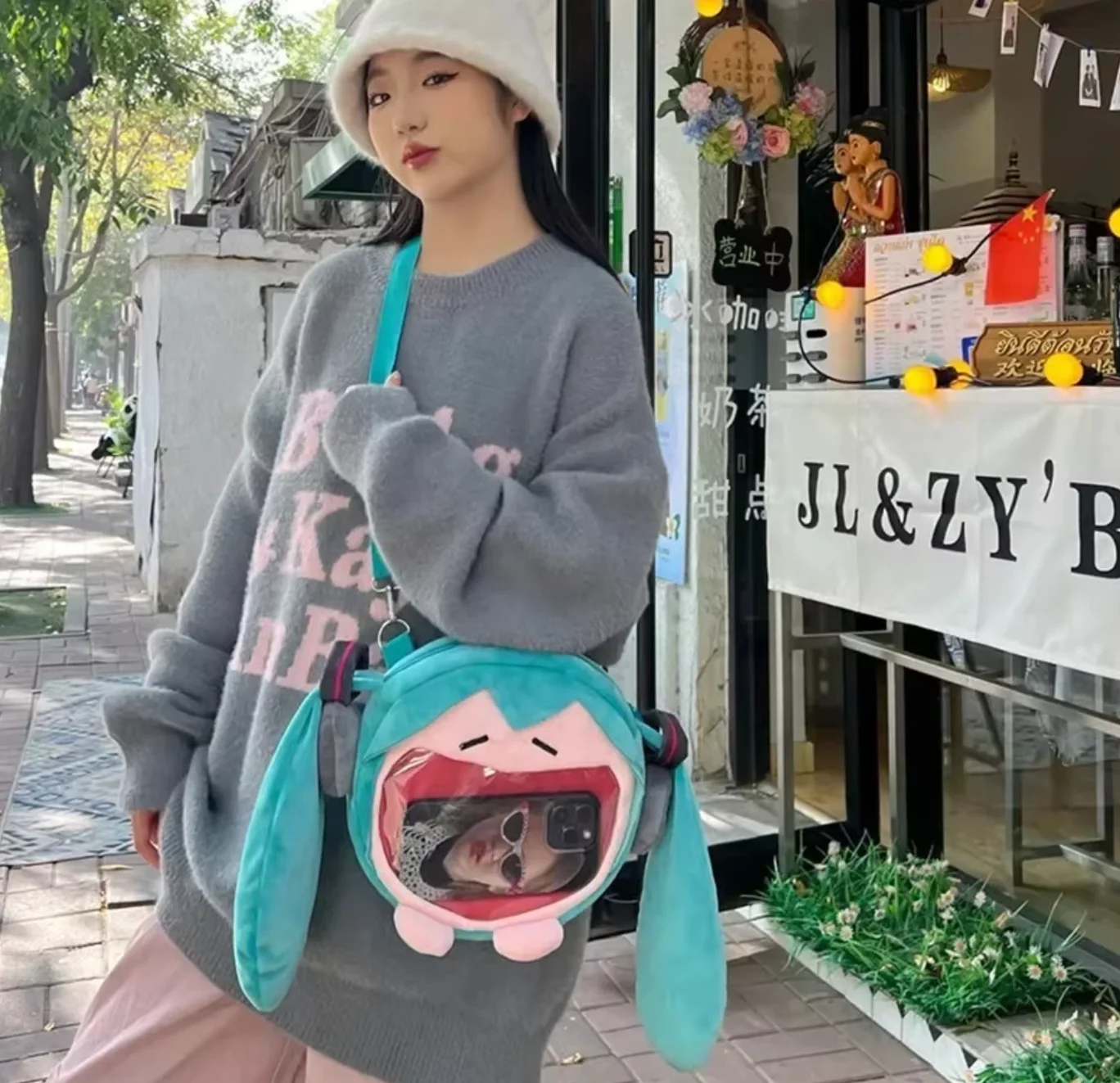 Bolso de hombro Hatsune de 24 × 22cm, mochila nueva, bonita Chica de Anime, mochila Kawaii de dibujos animados, bolso para estudiantes, paquete de regalos para niños, juguetes