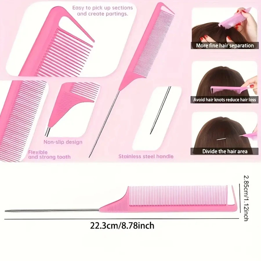 Set da 4 pezzi, strumento per anelli per capelli, taglierina per elastici, pettine per coda di topo, strumento per coda di capelli, accessori per treccia di capelli, creatore di trecce per coda di cavallo