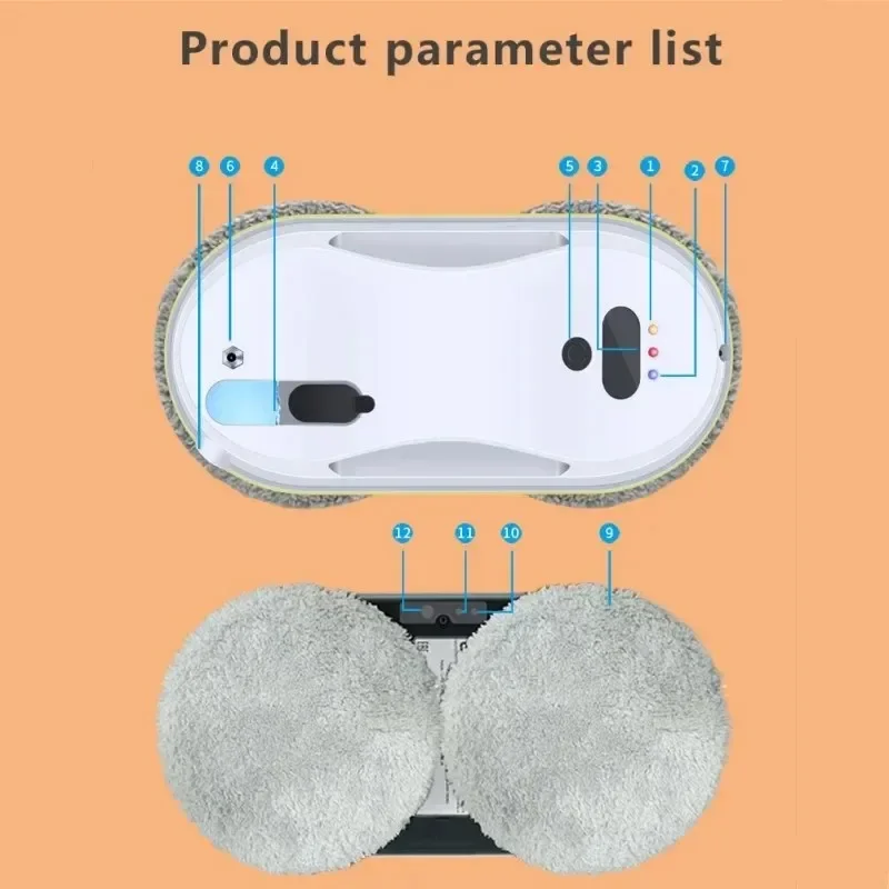 DIVEDEER Lavavetri per uso domestico, completamente automatico, con getto d'acqua singolo, robot lavavetri con telecomando