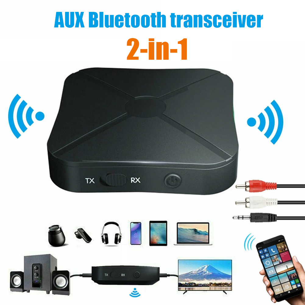 Transmisor receptor Bluetooth 5,0 2 en 1, adaptador de Audio inalámbrico estéreo Real con AUX de 3,5 MM para TV, MP3, PC y auriculares
