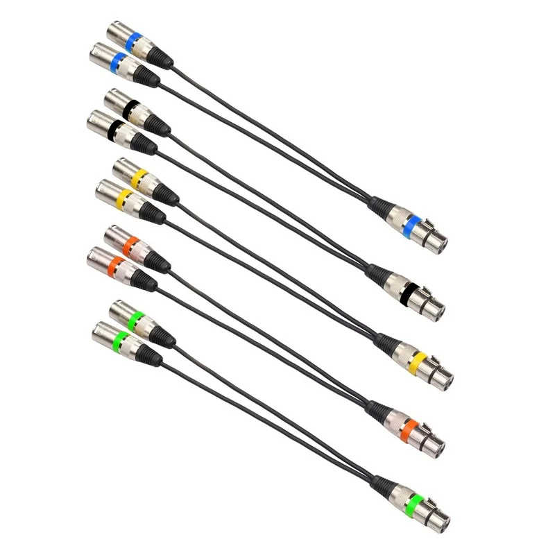 3pin xlr fêmea jack para duplo 2 macho plug y divisor 30cm adaptador cabo fio para amplificador alto-falante fone de ouvido misturador