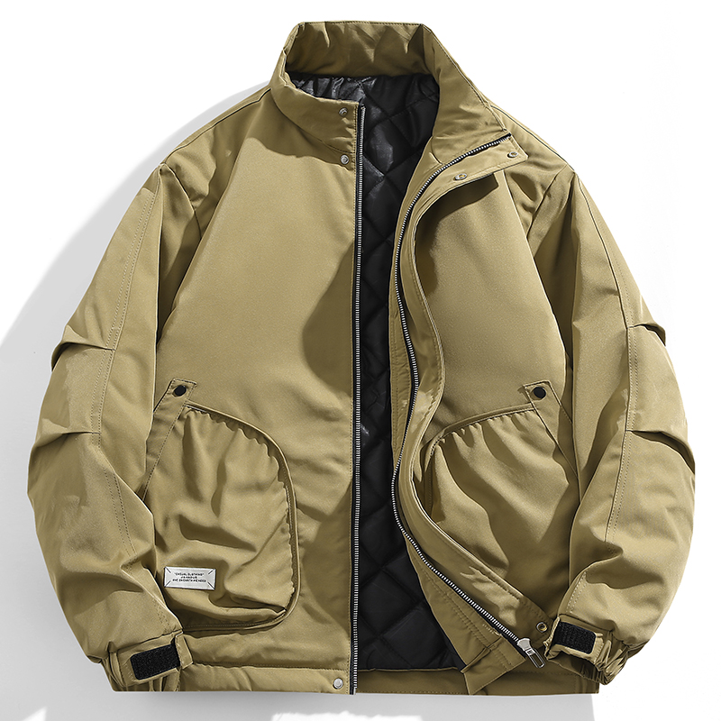 BoJsd Otoño Invierno chaquetas casuales para hombres más terciopelo grueso cuello alto suelto talla grande tops chaquetas para hombres