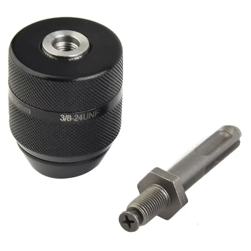 Drill Chuck &SDS Plus Adapter 3/8-24UNF 0.8mm-10mm Keyless Metal Drill Chuck With Quick Change Adapter