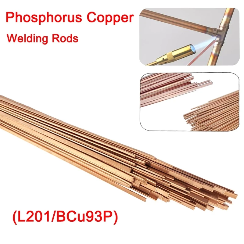 Varilla de soldadura de electrodo de cobre de fósforo, alambre de soldadura de latón, varilla de soldadura de electrodo de bronce, No necesita polvo de soldadura, 1,0/2,0mm * 500mm