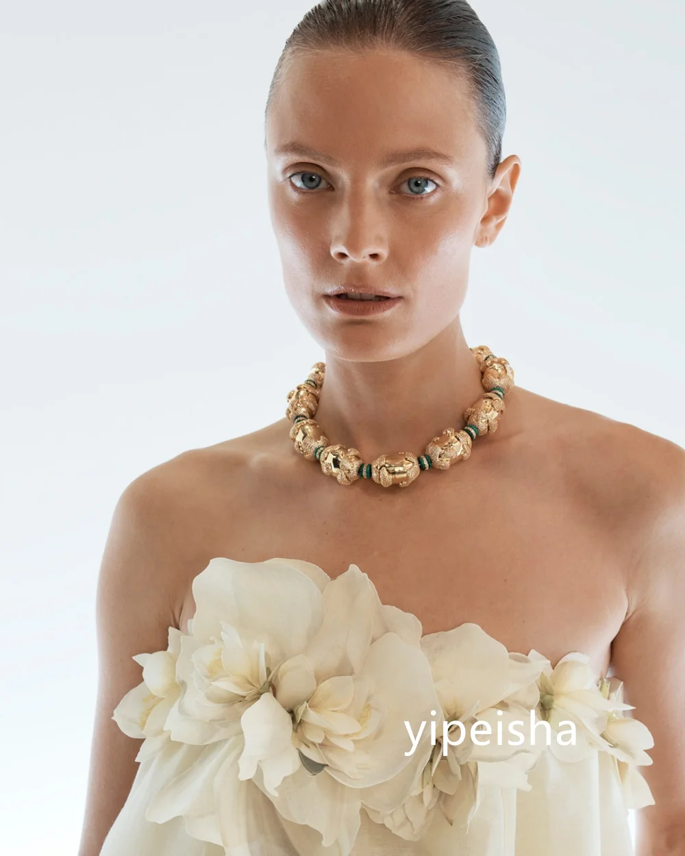 Personalizado combinando chiffon flor em linha reta sem alças midi vestidos de baile clássico requintado estilo moderno pastrol chinês