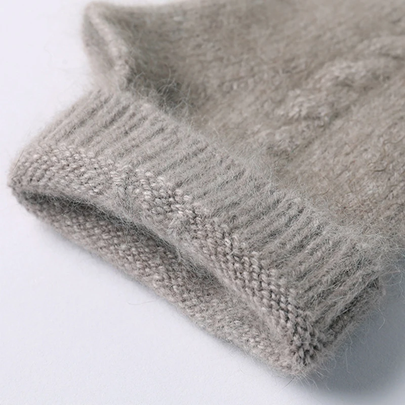100% Mink Cashmere ถัก Fingerless ถุงมือผู้หญิงฤดูหนาว Warm Soft Half Mitten Lady เกาหลีแฟชั่นสายรัดข้อมือ Cashmere