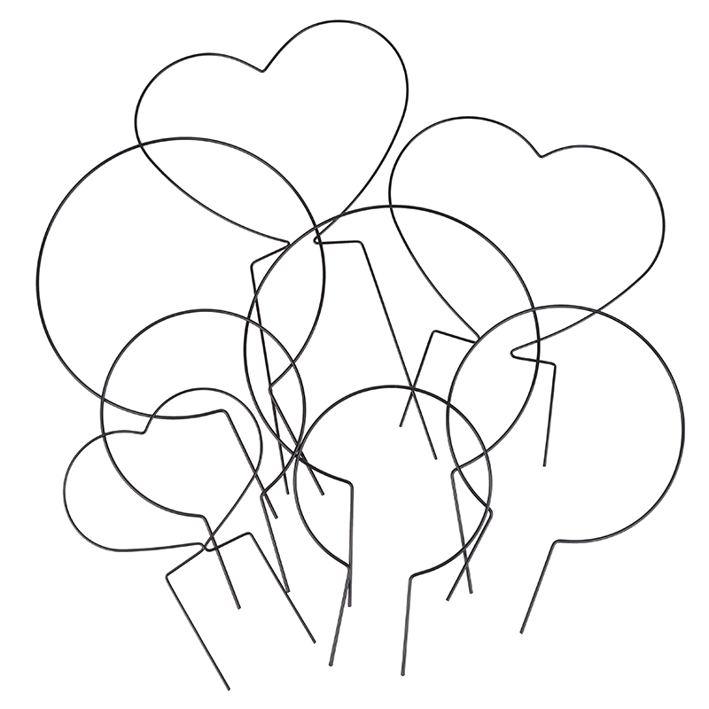 2Pcs Garten Anlage Unterstützung Stake Stehen Runde Reben Klettern Rack Ironheart-Förmigen Blume Anlage Spalier Unterstützung Rahmen Garten decor