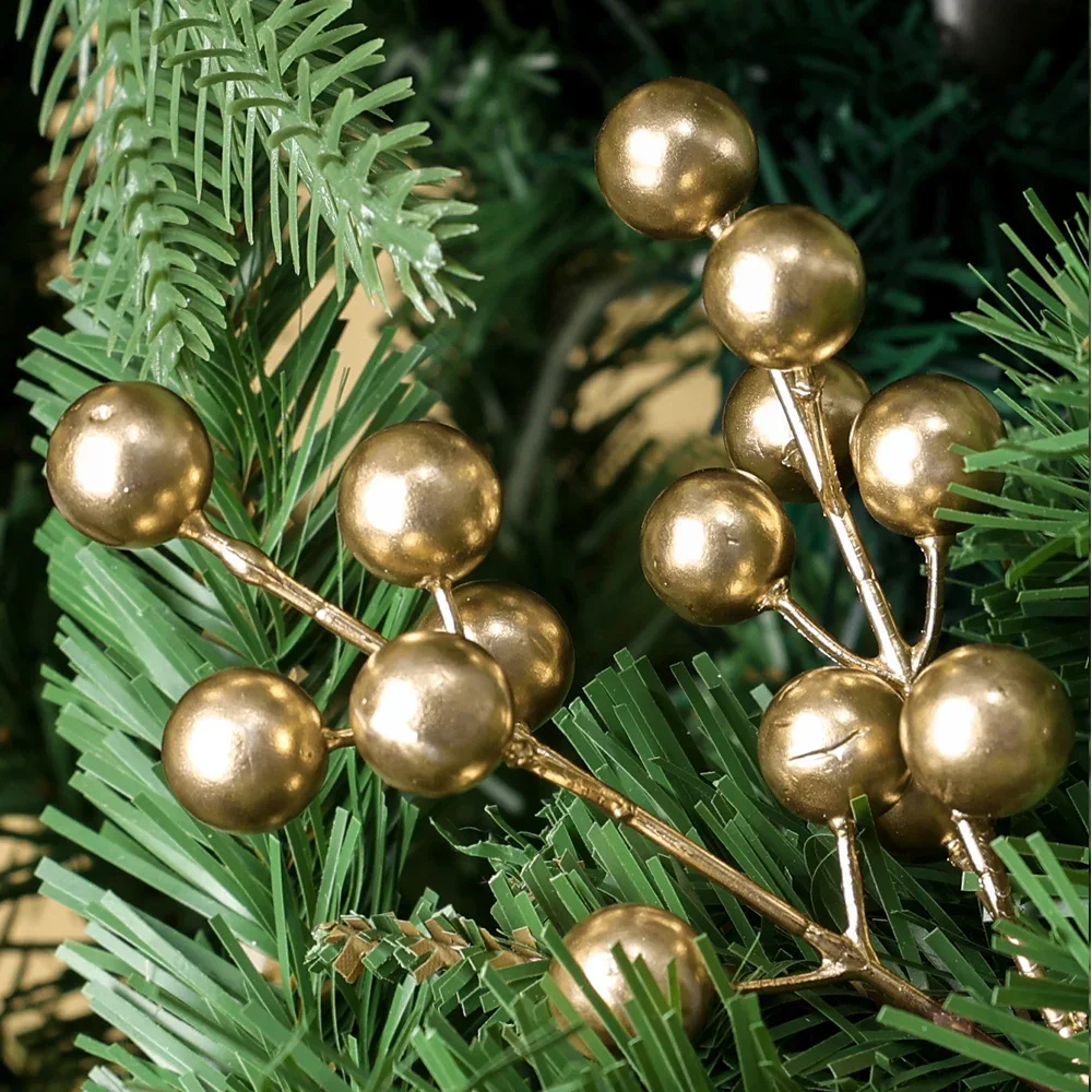 Künstliche Beeren Rot Gold Silber Gefälschte Beeren Zweig Kirsche Staubblatt Weihnachten DIY Blumenkranz Ornament Neujahr Party Dekor