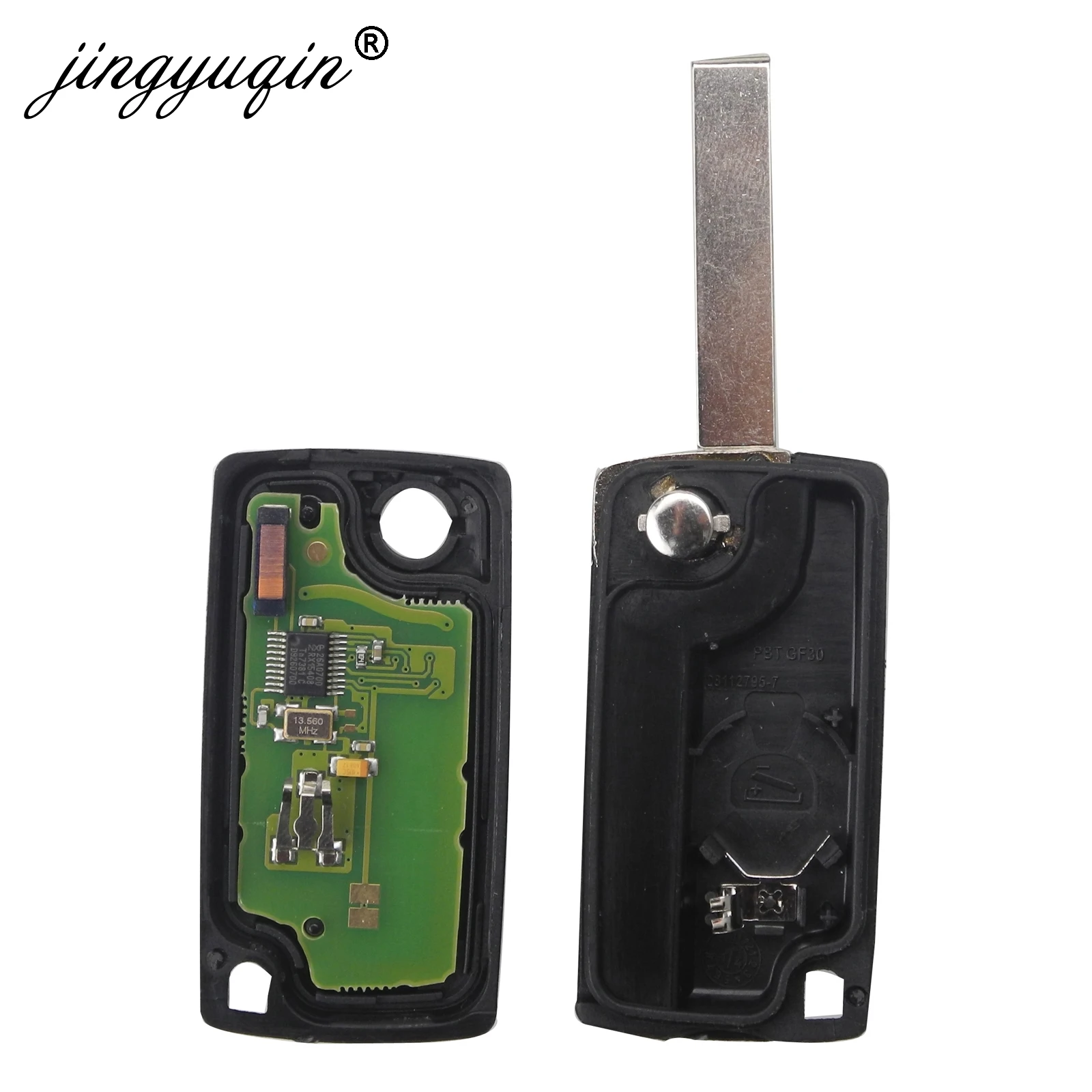 Jingyuqin 2BTN Flip Remote Khóa Hỏi FSK 433MHz PCF7941/7961 Cho Xe Đạp Peugeot 207 307 307 308 407 đồng Hồ C2 C3 C4 C5 Berlingo Picasso