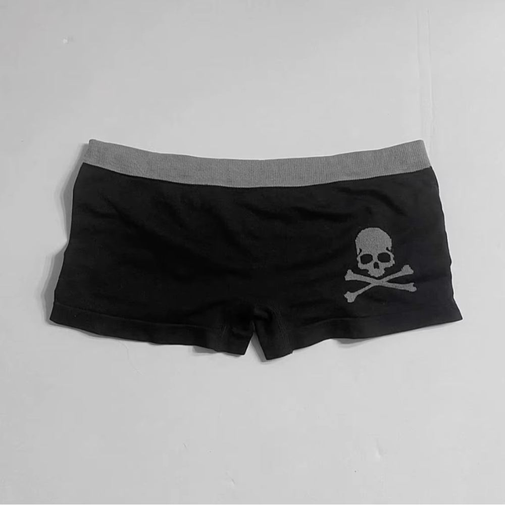 Y2k строчка контрастного цвета модный череп гранж принт Harajuku феякор панк уличная одежда брюки субкультура облегающие шорты эмо