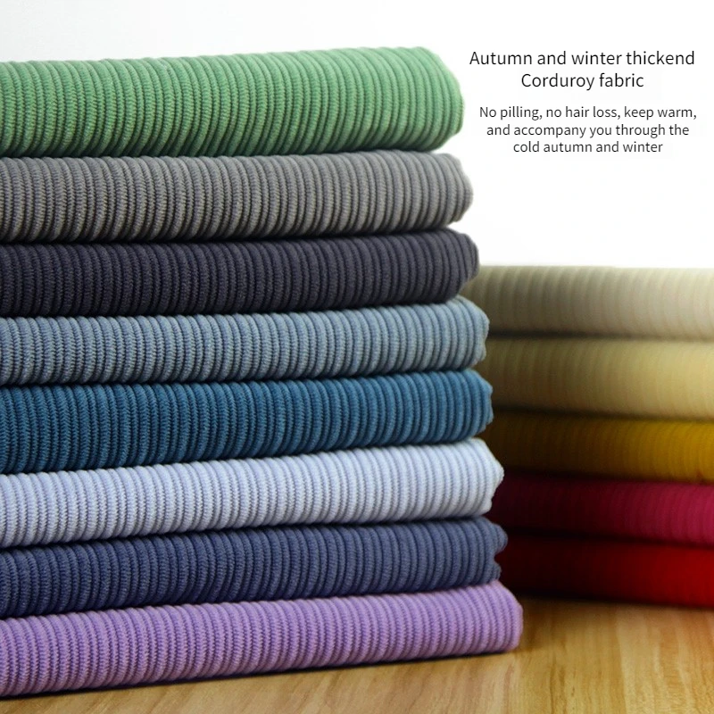 Kain Korduroi Tebal Per Meter untuk Celana Mantel Bantal Tas Penutup Sofa Jahit Diy Lembut Dapat Dipakai Kain Musim Dingin Hangat Polos Khaki Merah Muda