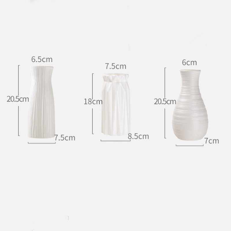สแกนดิเนเวียนแจกันพลาสติกห้องนั่งเล่นห้องนอนแจกันตกแต่ง Simple Home ดอกไม้สดแจกัน 1 ชิ้น