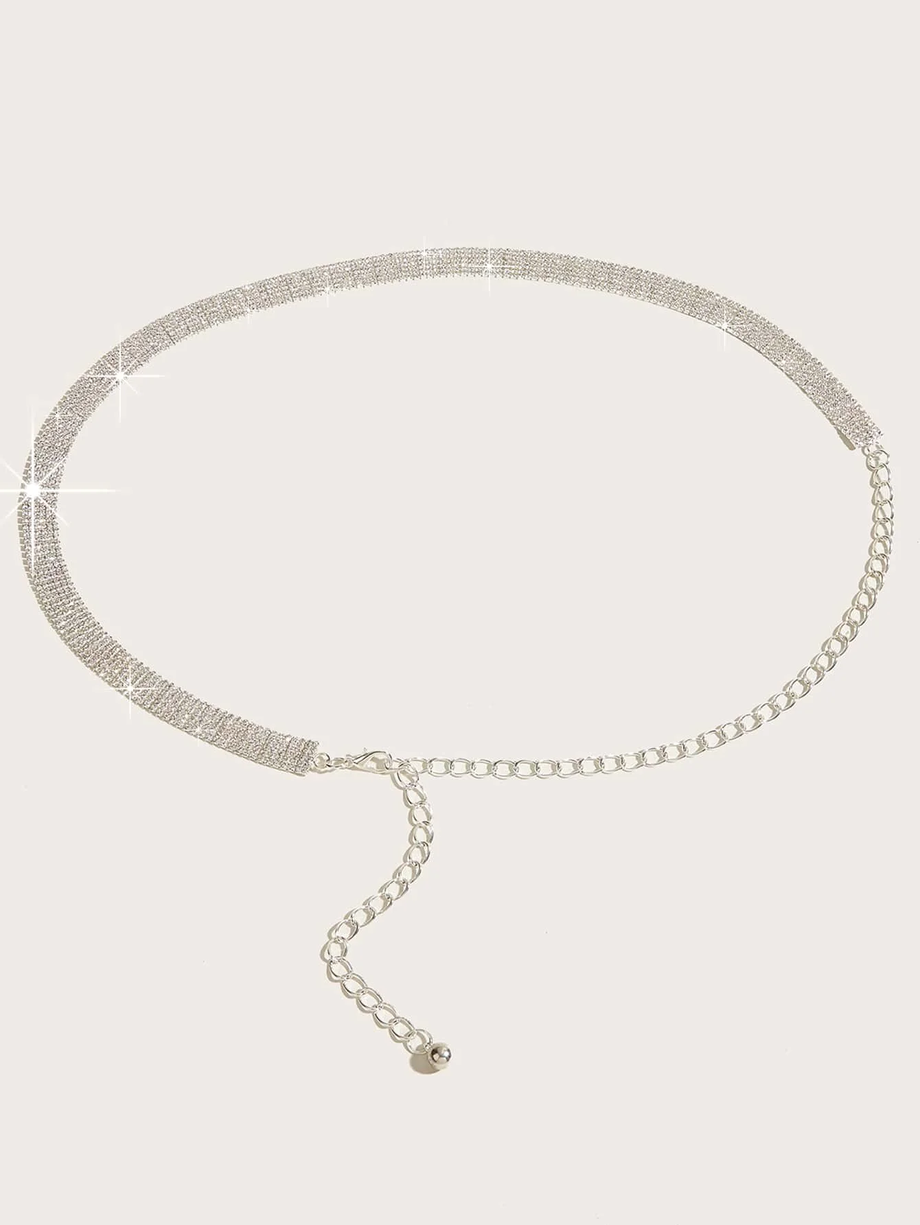 Cinto de corrente com decoração de strass