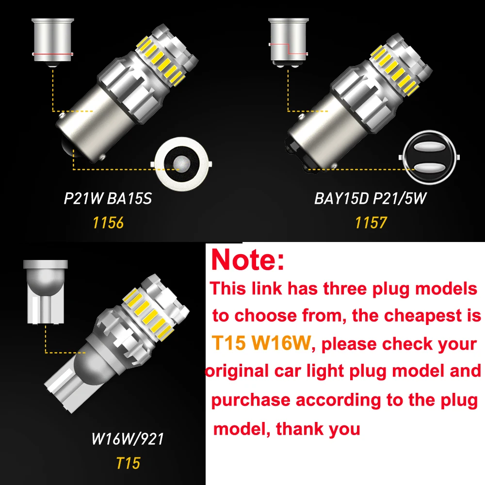 AUXITO 2 шт. P21W BA15S LED Canbus 1156 BAY15D 1157 P21/5W Светодиодные лампы T15 R5W Автомобильные фары 6500K Белые стоп-сигналы Лампа заднего хода DRL
