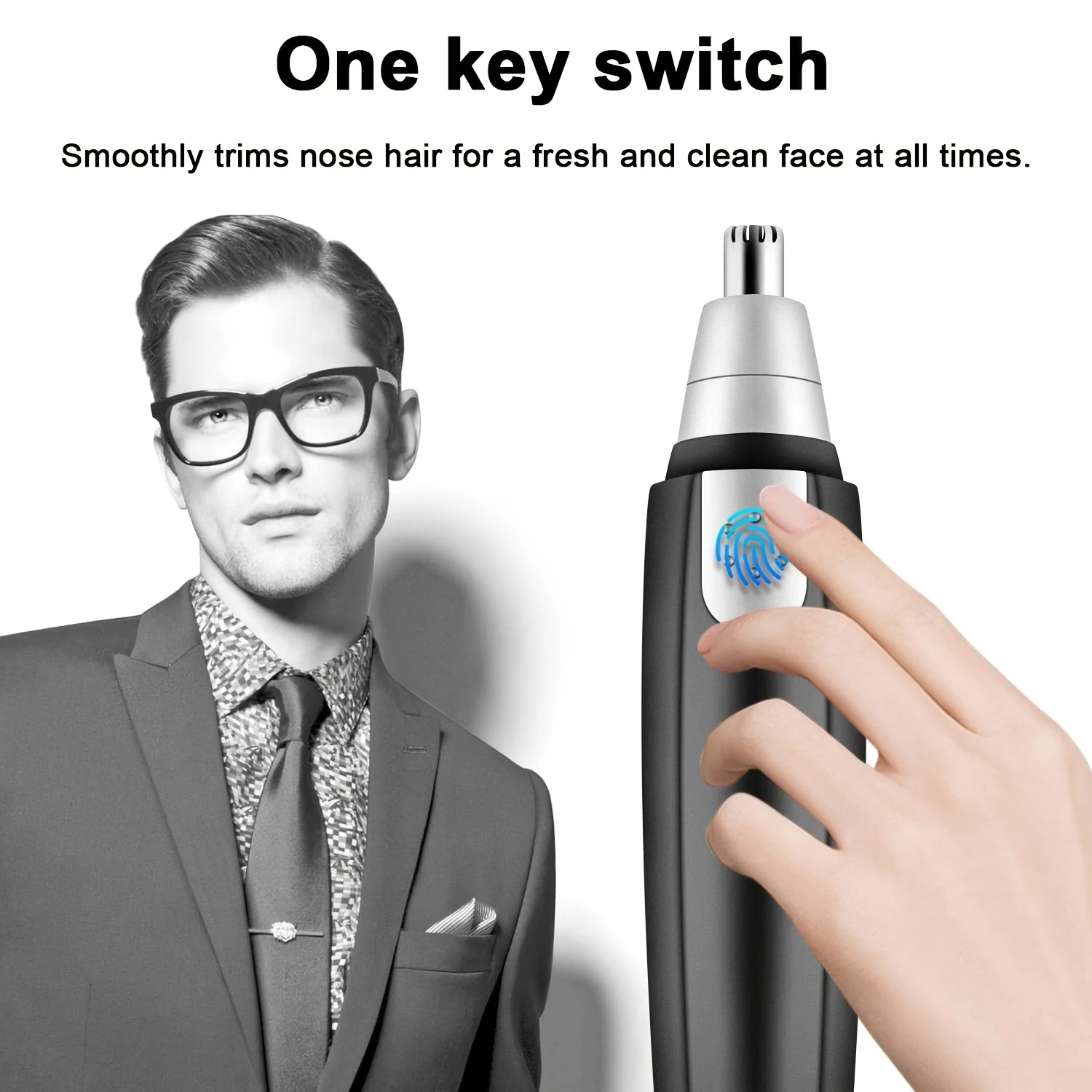 Aparador elétrico do cabelo do nariz para homens e mulheres, fácil limpeza barbeador, cortador de cabelo, navalha, ferramenta de barbear, 1pc